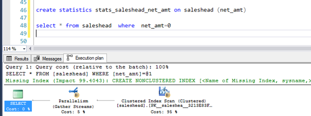 Warning will remove when stats manually on net_amt column just see