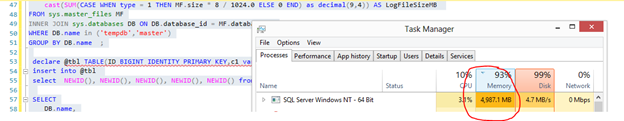 In Tempdb table variable’s schema and linking created but records store in memory 